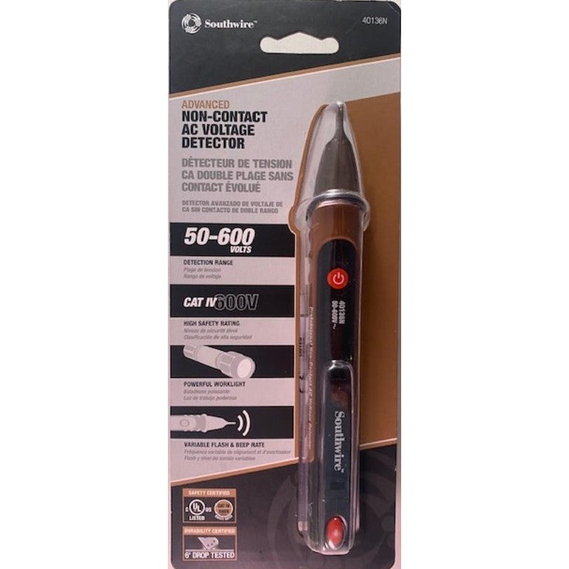 Southwire 40136N Advanced Non-Contact AC Voltage Detector 50-600v CAT IV 600V