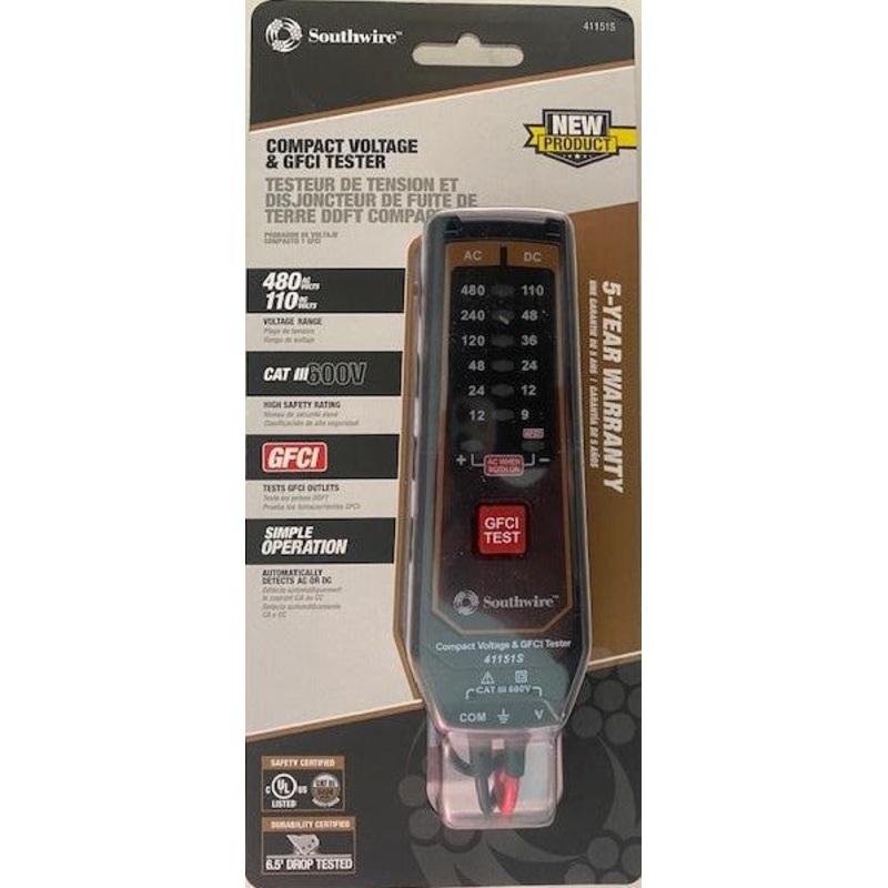 Southwire 41151S Compact Voltage & GFCI Tester