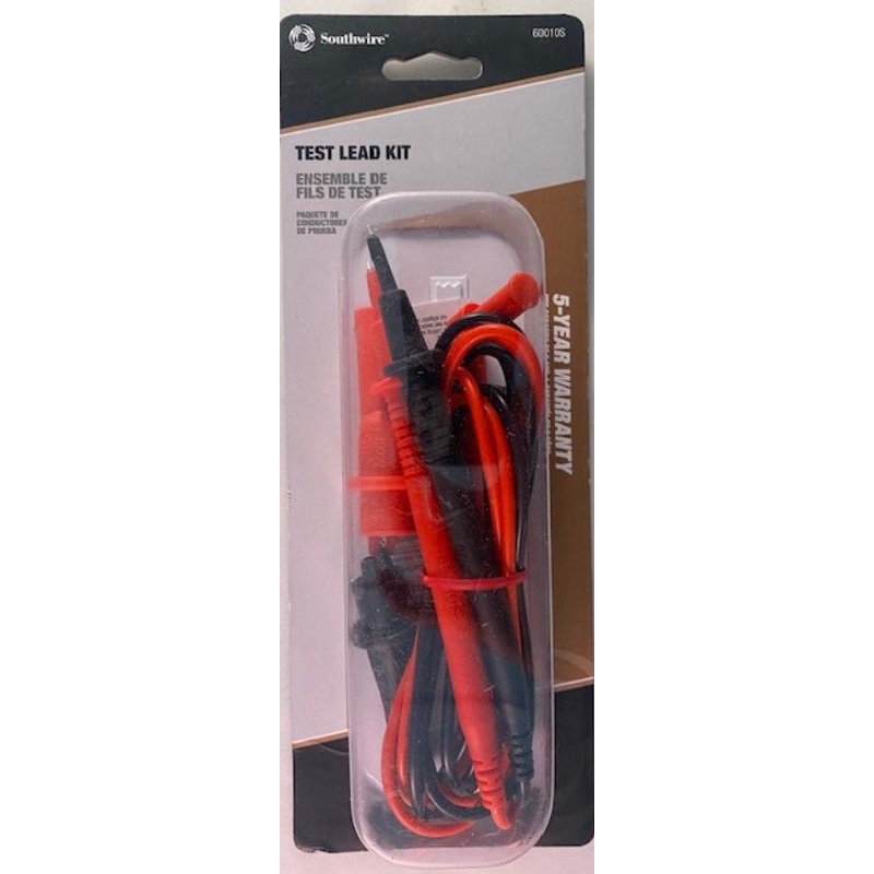 Southwire 60010S 39" Multimeter Voltage Test Leads w/ Alligator Clips - AC/DC 1000V 10A