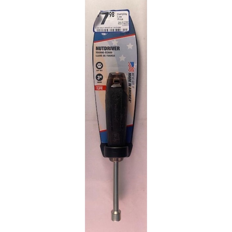 Southwire ND3/8-3-US 3/8" Nutdriver Cushion Grip Hollow Shank USA