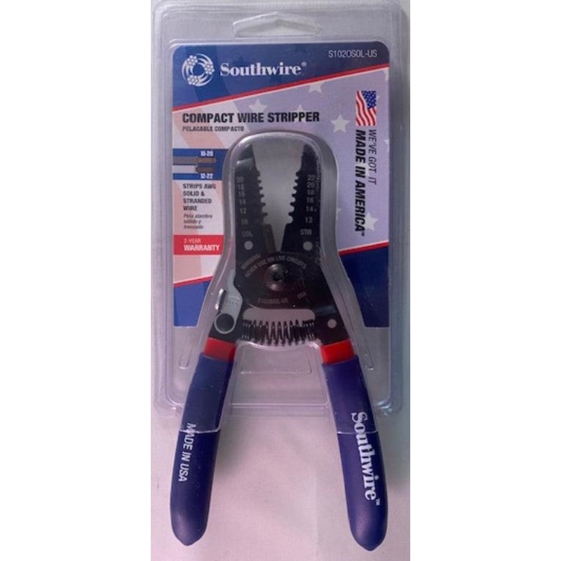 Southwire S1020SOL-US 10-20 AWG SOL & 12-22 AWG STR Compact Wire Stripper USA