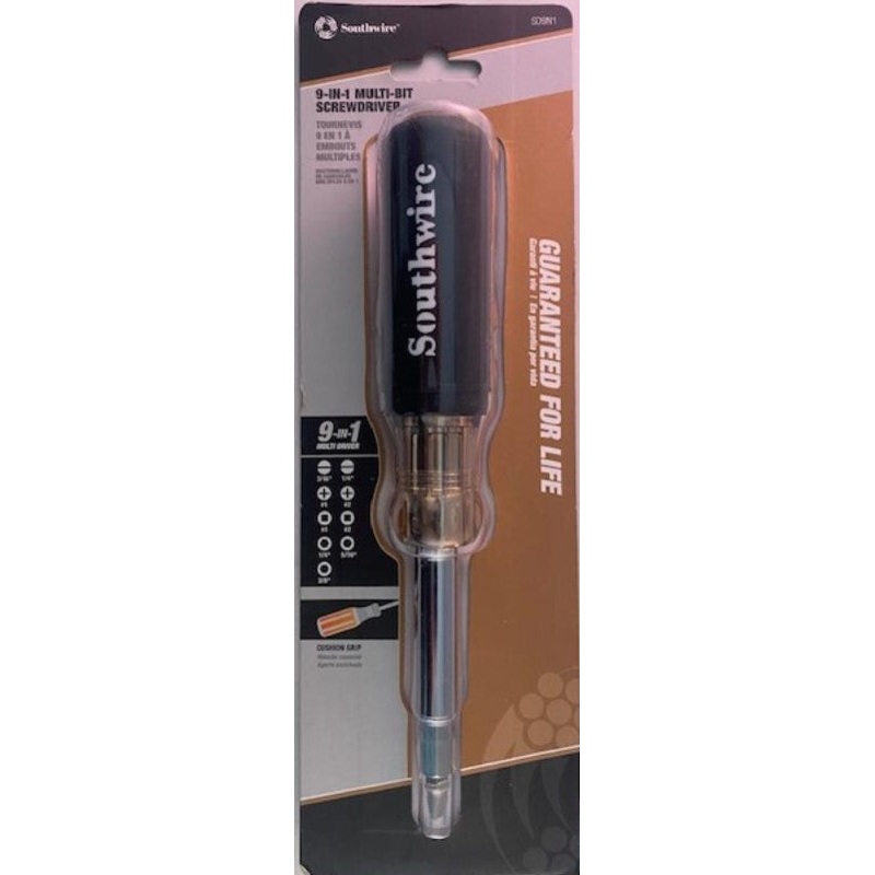 Southwire SD9N1 9-Piece Multi-Bit Screwdriver Cushion Grip Handle
