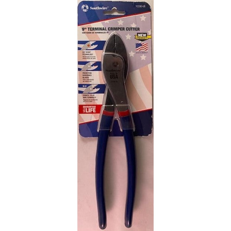 Southwire TCC9D-US 9" Terminal Crimper / Cutter w/ Dip Grip USA