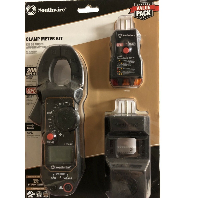 Southwire Tools & Equipment 20025K 3-Piece Digital 600-V AC Clamp Meter Kit