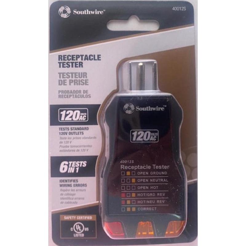 Southwire Tools & Equipment 40012S Receptacle Tester