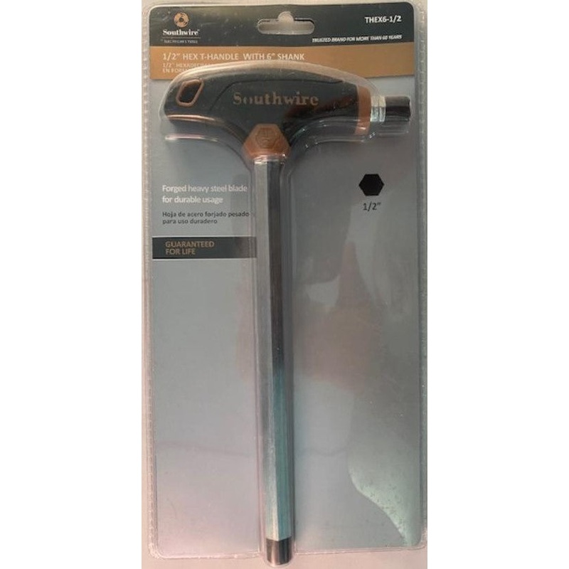 Southwire Tools THEX6-1/2 1/2" Hexagonal T-Handle With 6" Shank