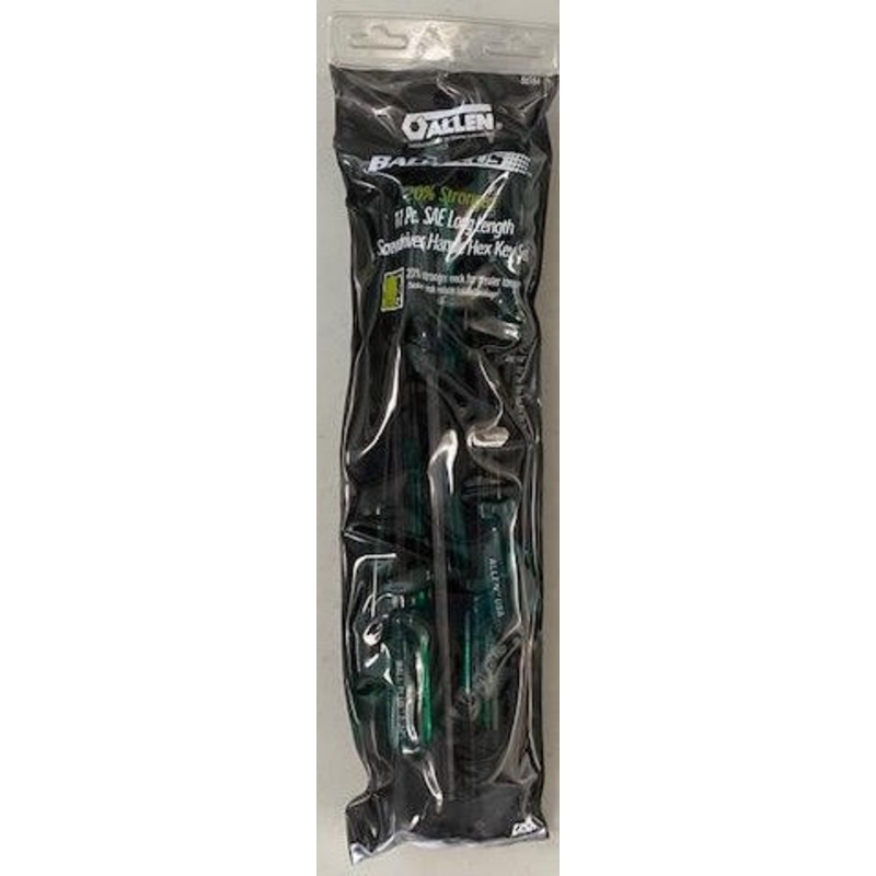 ALLEN 56184 LONG HEX  KEY SET 11 PIECES 5/64 TO 3/8 IN HEX, ASME B18.3, ALLOY ST