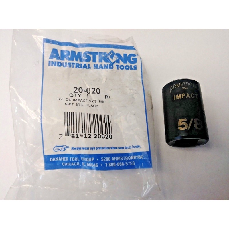 Armstrong 20-020 1/2" Drive 6 Point Impact Socket 5/8" USA