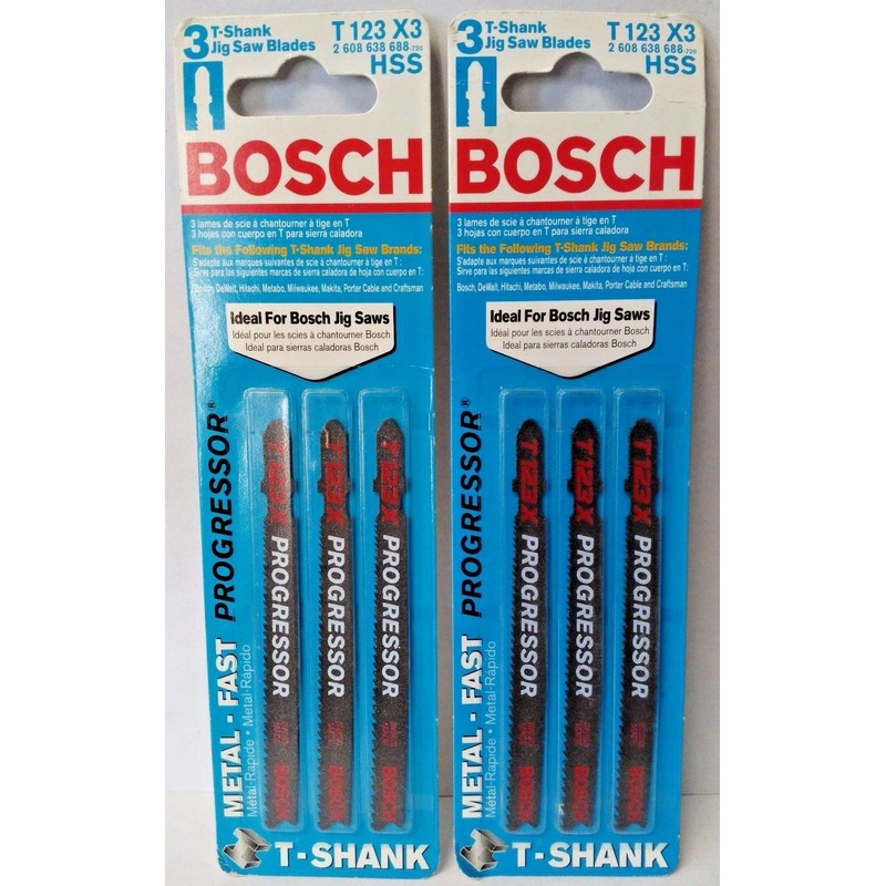Bosch T123X3 4" Progressor T-Shank Jig Saw Blades 2-3 PKS