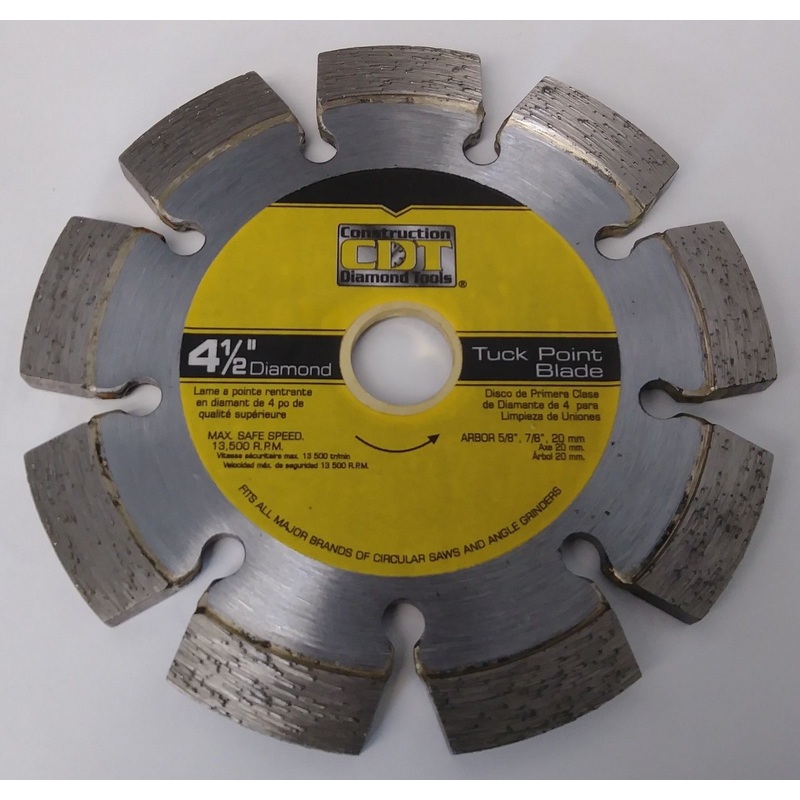 Construction Diamond Tools 91645120 4-1/2" Premium Diamond Tuck Point Blade
