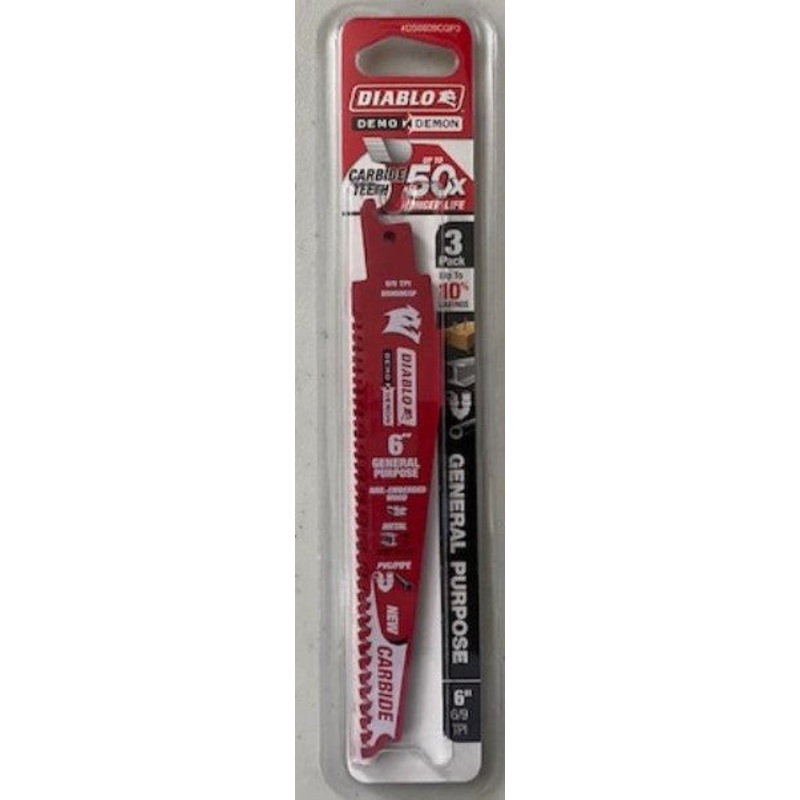 Diablo Tools DS0609CGP3 6/9 TPI Demo Demon Carbide General Purpose Recip (3-Pack) Switzerland