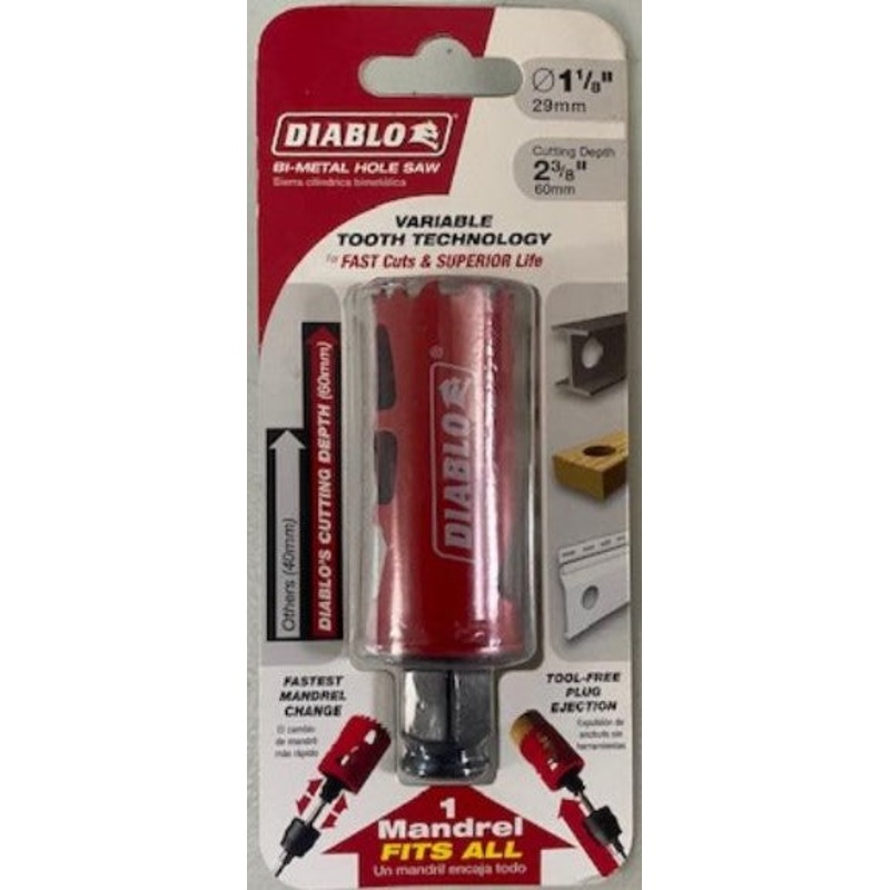 FREUD DHS1125 1-1/8" High Performance Bi-Metal Hole Saw