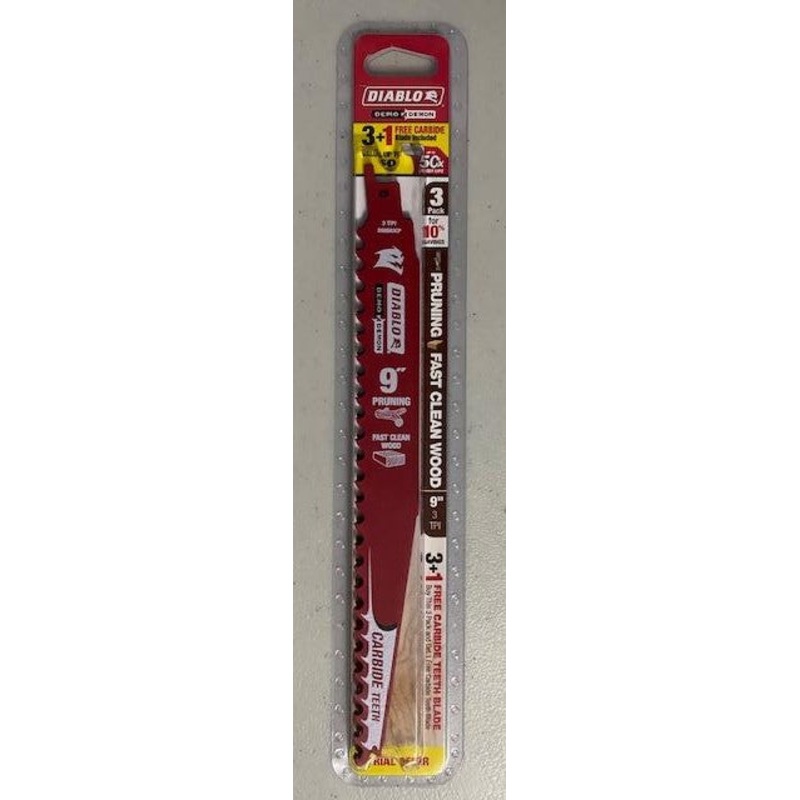 Freud DS0903CP3 Diablo 9" Carbide Tipped Pruning Reciprocating Blade 3 TPI 3 PK