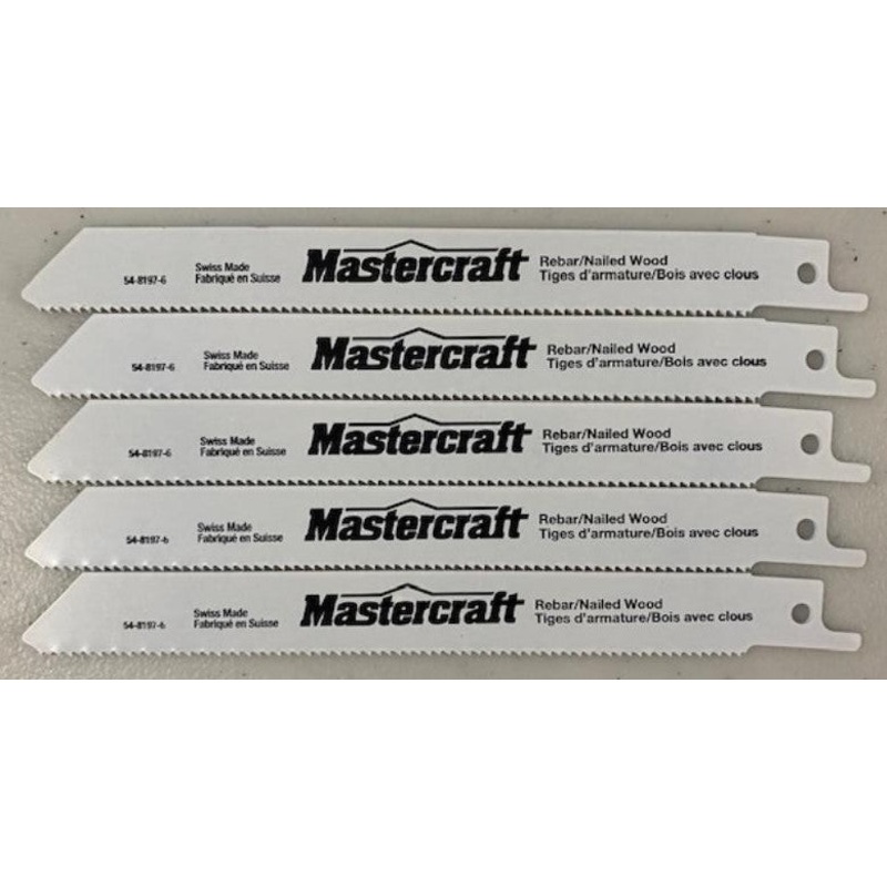 Mastercraft by Bosch 16-30209 6" x 18 TPI Bi-Metal Recip Saw Blades (5pcs) Swiss