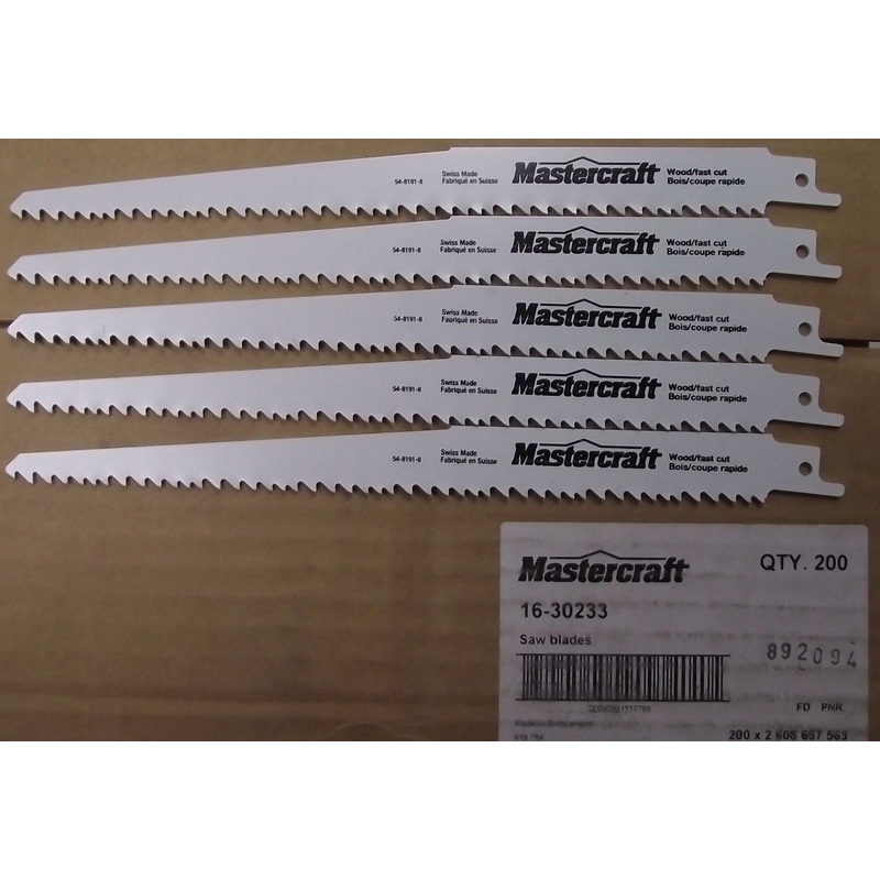 Mastercraft by Bosch 16-30233 9" x 6tpi Bi-Metal Recip Saw Blades 5pcs.