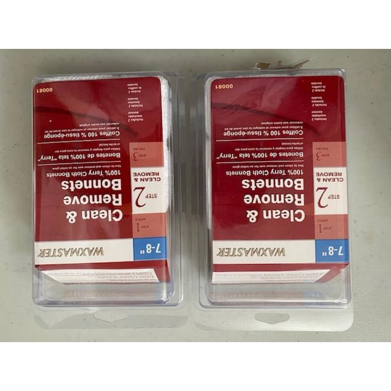 Waxmaster 00081 7-8" Clean & Remove Terry Cloth Bonnets 2 Packs