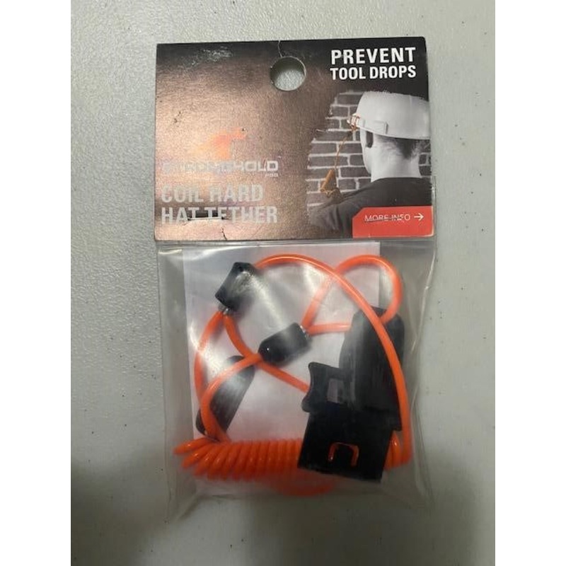 Stronghold EZLNYHRDCLMTL-R Hard Hat Coil Tether With Inspection Sleeve in Orange