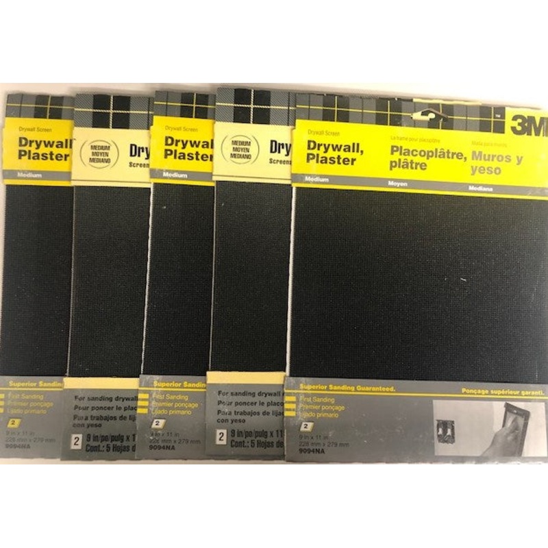 3m 9094NA 9x11 Drywall Screens Medium Grit 10 Sheets 5-2 Packs USA