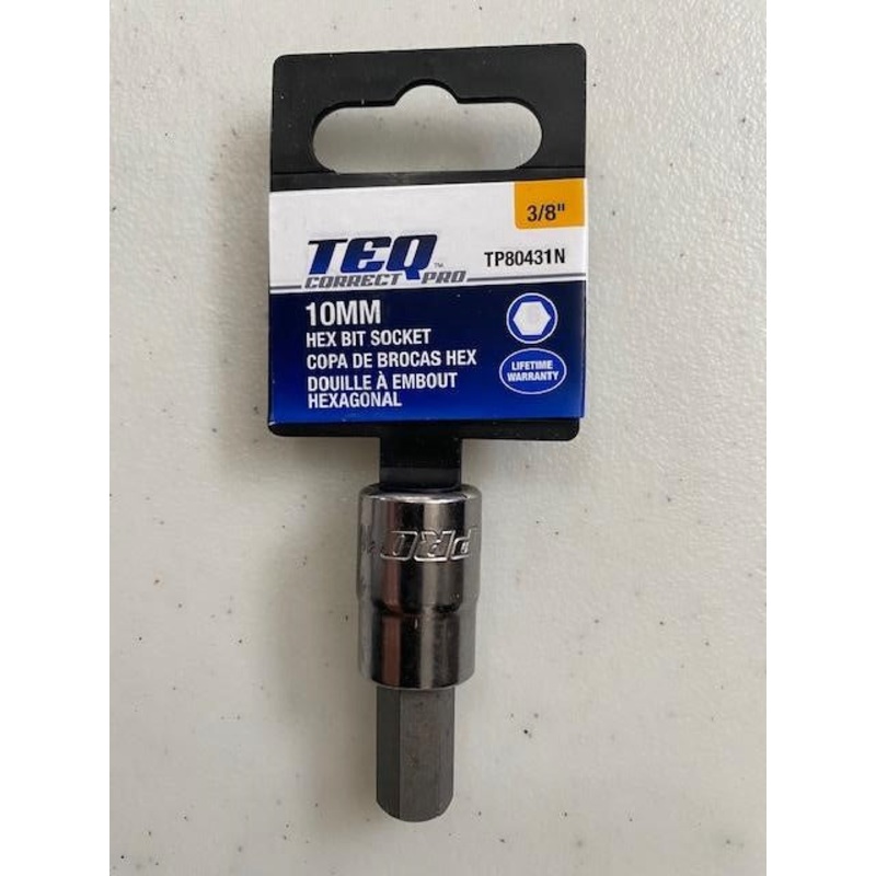 TEQ 80431 3/8" Drive 10mm Hex Bit Socket