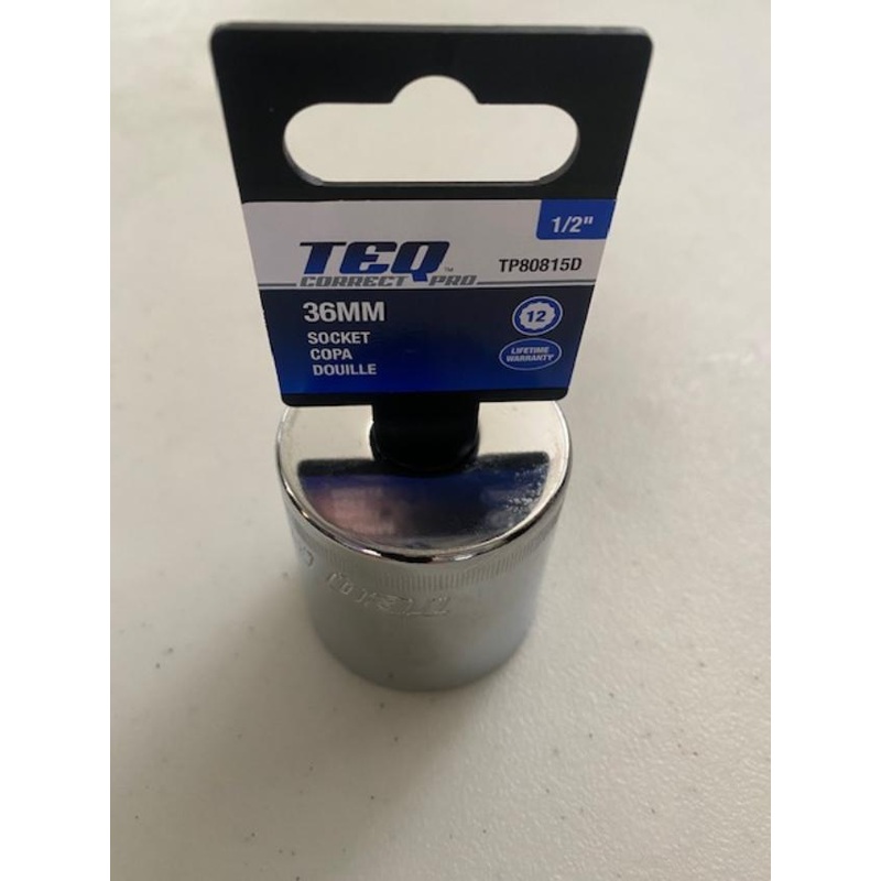 TEQ TP80815D Professional 36mm 1/2" Drive 12-Point Standard Socket