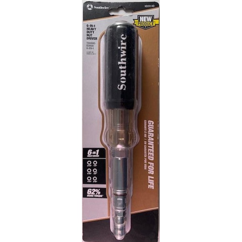 Southwire ND6N1HD 6-in-1 Heavy Duty Nut Driver Multi tool 3/16"-9/16"