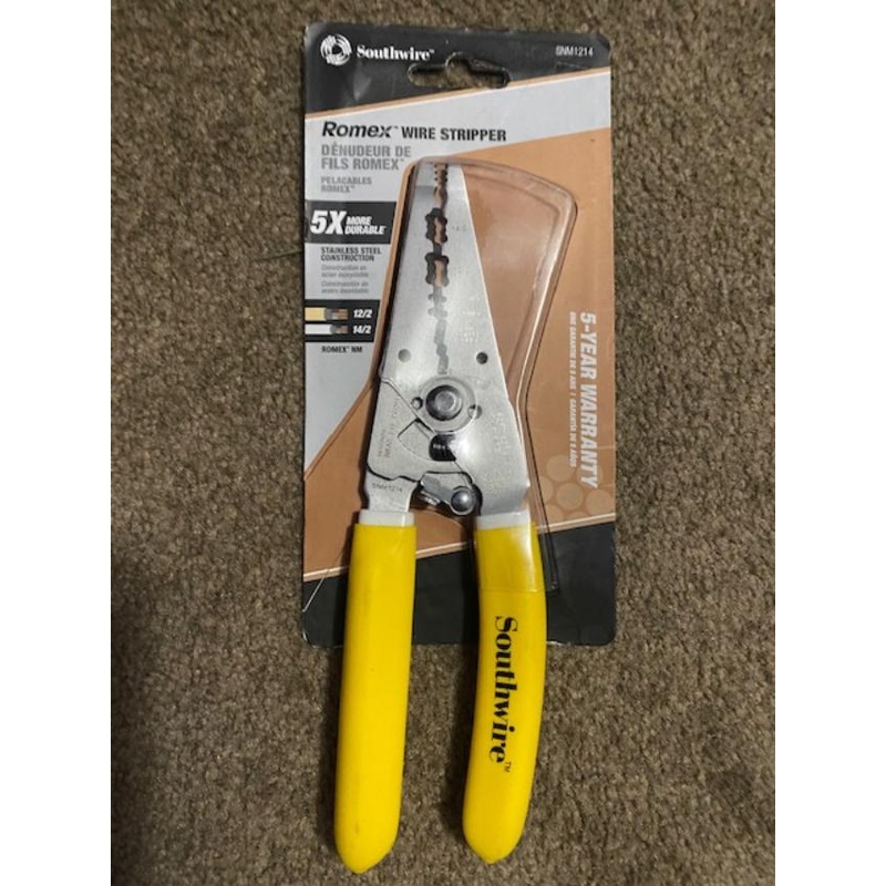 Southwire SNM1214 12-14 AWG Ergonomic Handles NM Cable Wire Stripper/Cutter