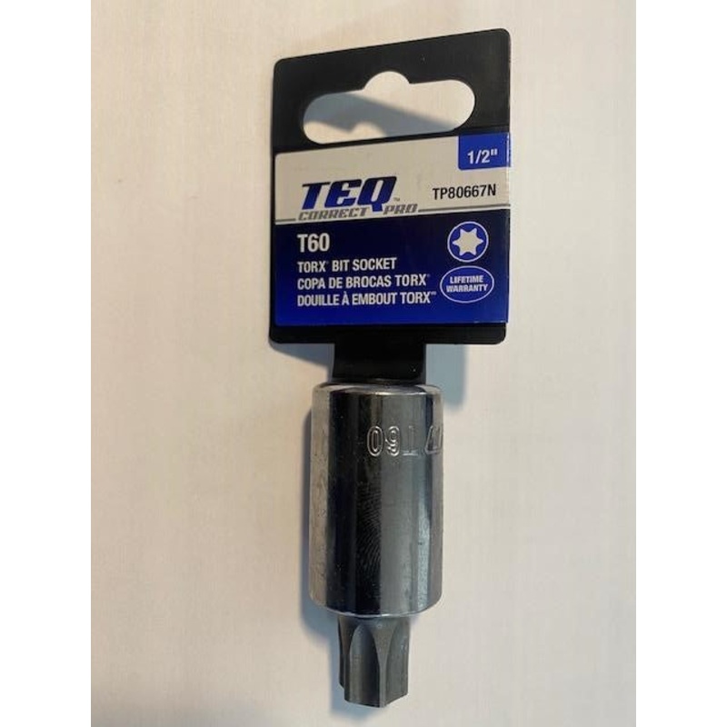 TEQ Correct TP80667N Professional 1/2" Drive Torx Bit Socket T-60