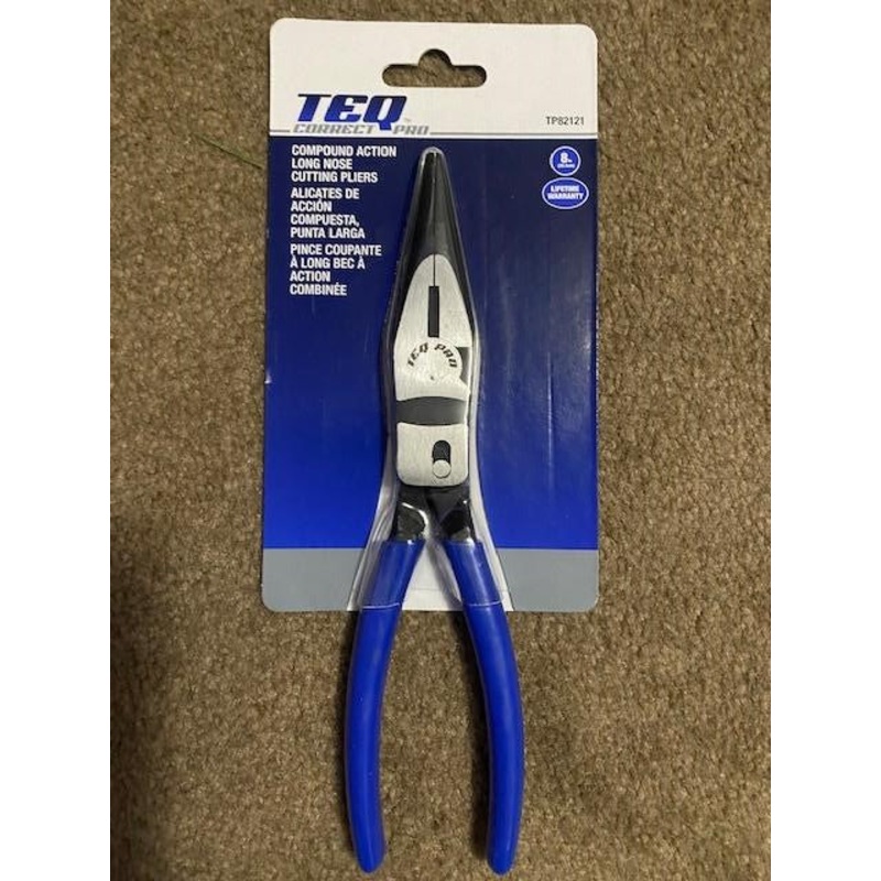 TEQ Correct TP82121 Professional 8" Compound Action Long Nose Cutting Plier