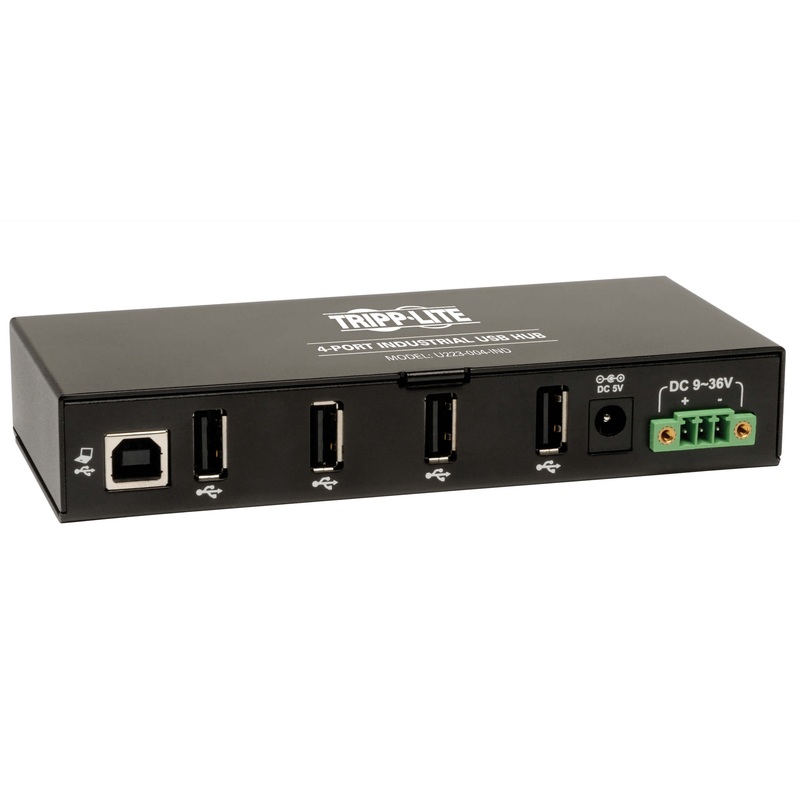 Tripp Lite 4-Port Industrial-Grade USB 2.0 Hub 15 kV ESD Immunity, Metal Housing