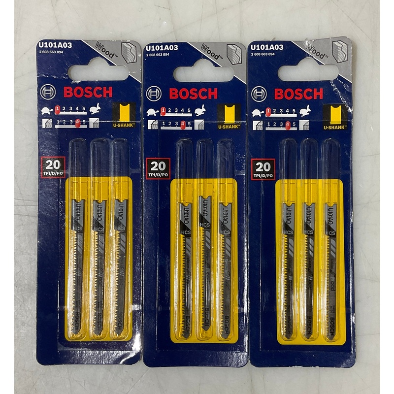 Bosch U101A03 20tpi U-Shank Jigsaw Blades 3Pcs. Swiss #I-41
