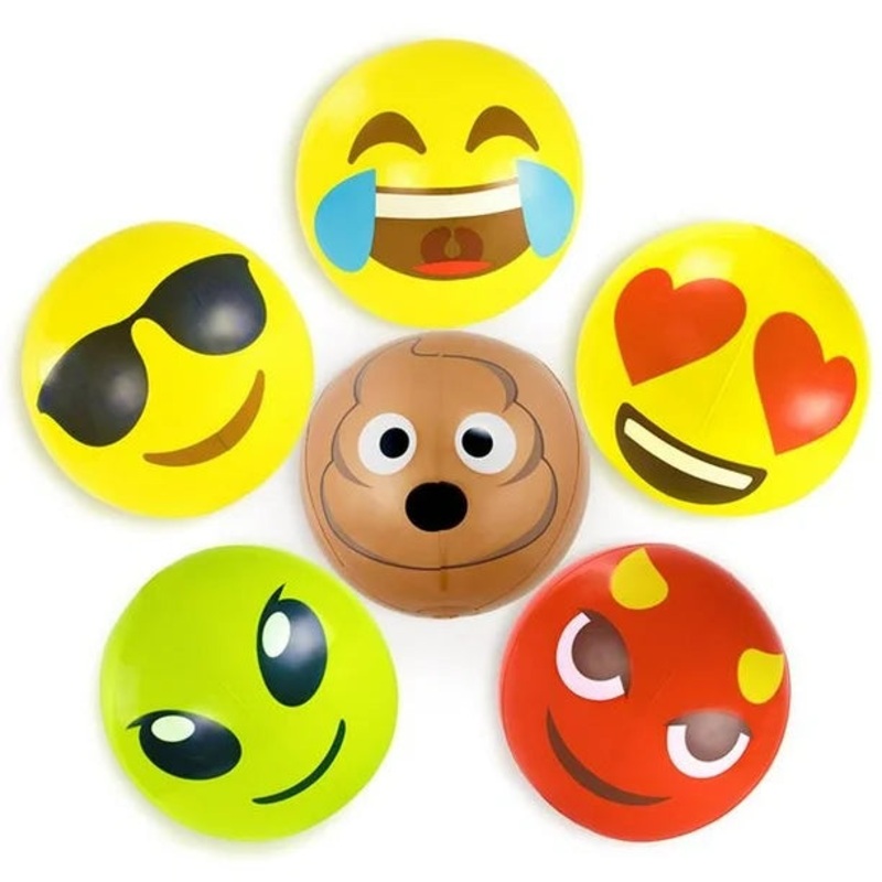 Sol Coastal SBEA-108 18 in. Emoji Beach Bums, Beach Balls Pack of 6