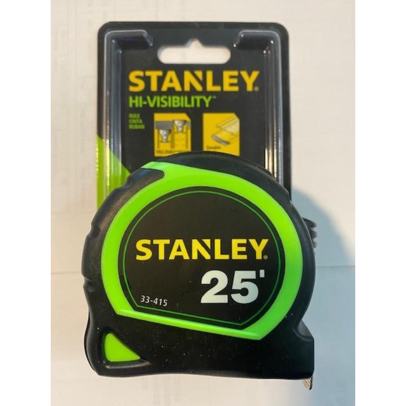 Stanley 33-415 25-ft x 1-in Hi-Vis Green Measuring Tape with Tylon Blade Coating