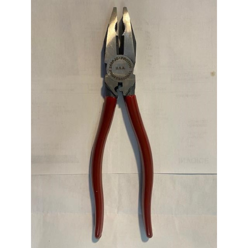 Stanley Proto J268PJG Proto 8-5/8" Lineman's Pliers Rubber Grip USA