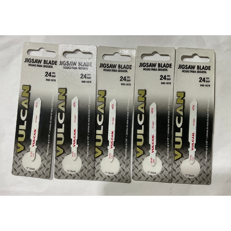 Vulcan 040-1679 2-3/4" T-Shank 24 TPI Bi-Metal jigsaw blades 5pks