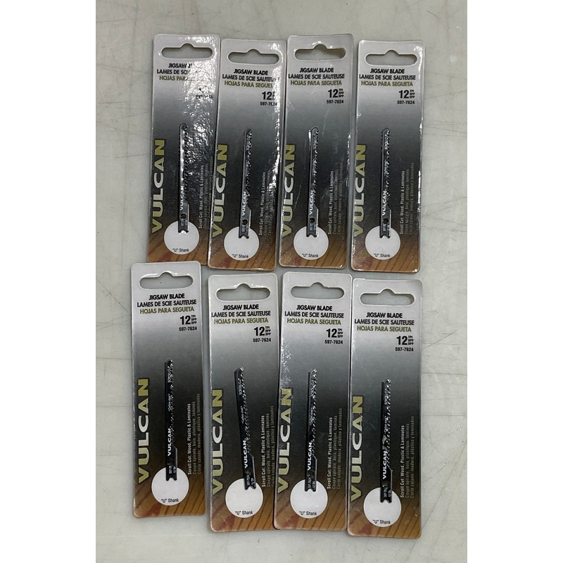 Vulcan 597-7624 2-3/4" 12 TPI U-shank Scroll cut jigsaw blades 8pcs