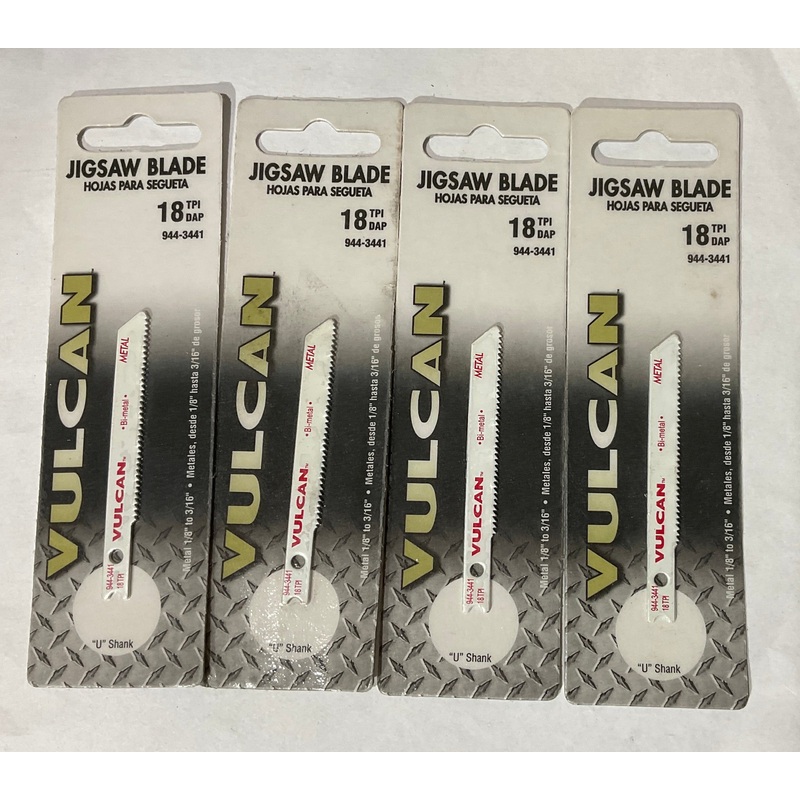Vulcan 944-3441 2-3/4" U-shank Bi-metal 18 TPI jigsaw blades 4pcs