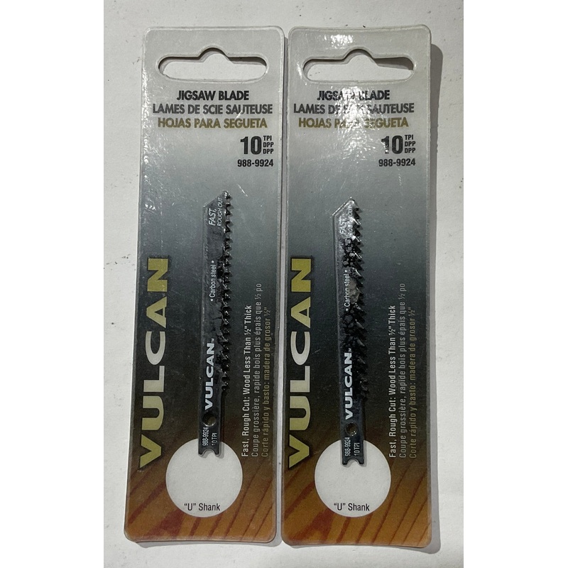Vulcan 988-9924 3" 10 tpi U-Shank Carbon steel jigsaw blade 2pc