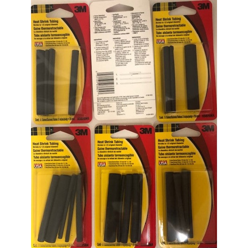 3M 03825NA Heat Shrink Tubing USA (6 Packs of 5)
