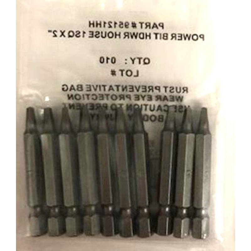 American Tools #1 Square 2" Long Screw Power Bit 95121HH 10pcs