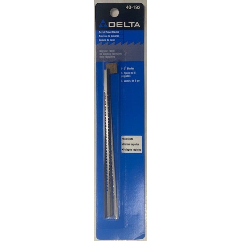 DELTA 40-192 5D Scroll Saw Blades 5"x10 Teeth Per Inch (6-Pack) USA