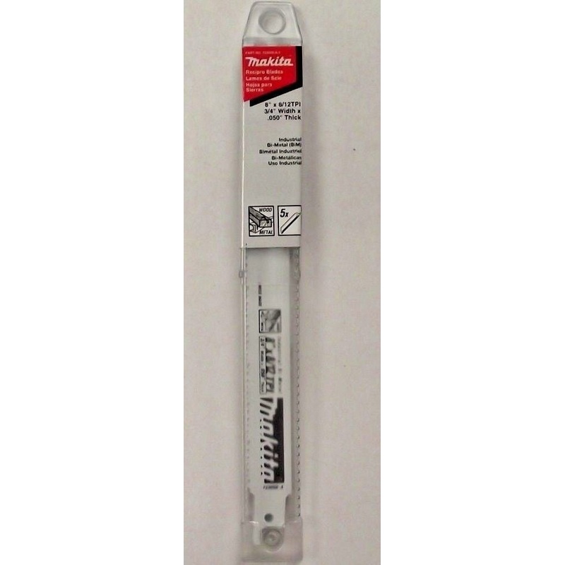 Makita 723059-A-5 8" x 3/4" 8/12 TPI Bi-Metal Reciprocating Saw Blades 5 Pack