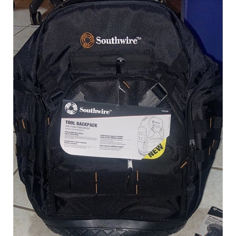 Southwire PROBAGBP Rugged Tool Backpack with Molded Base, 28 Pocket