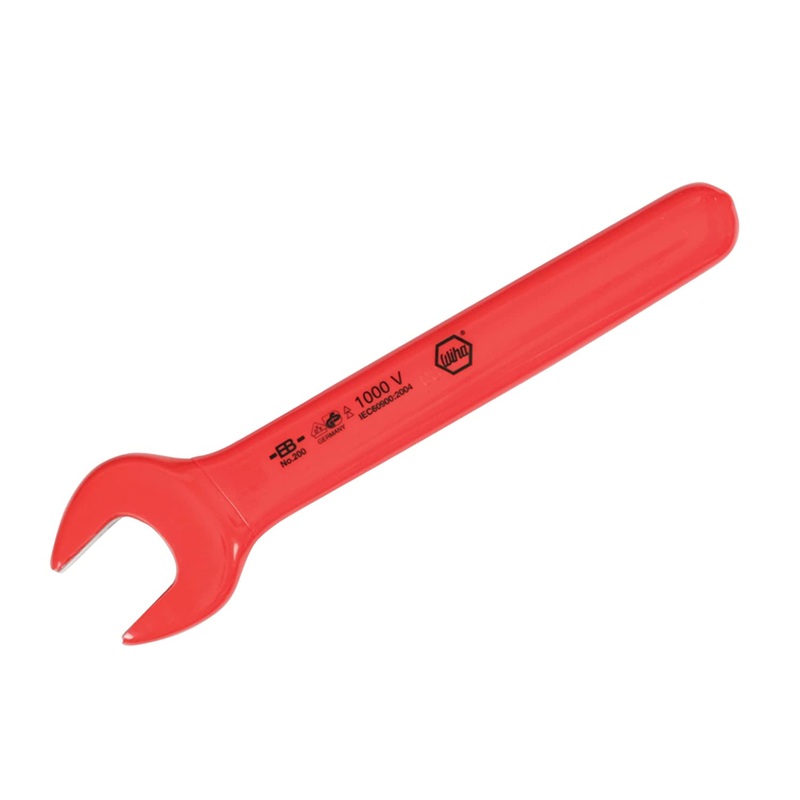 Wiha 20020 Insulated Open End Wrench 20mm by 190mm OAL Angled 15-Degrees Germany