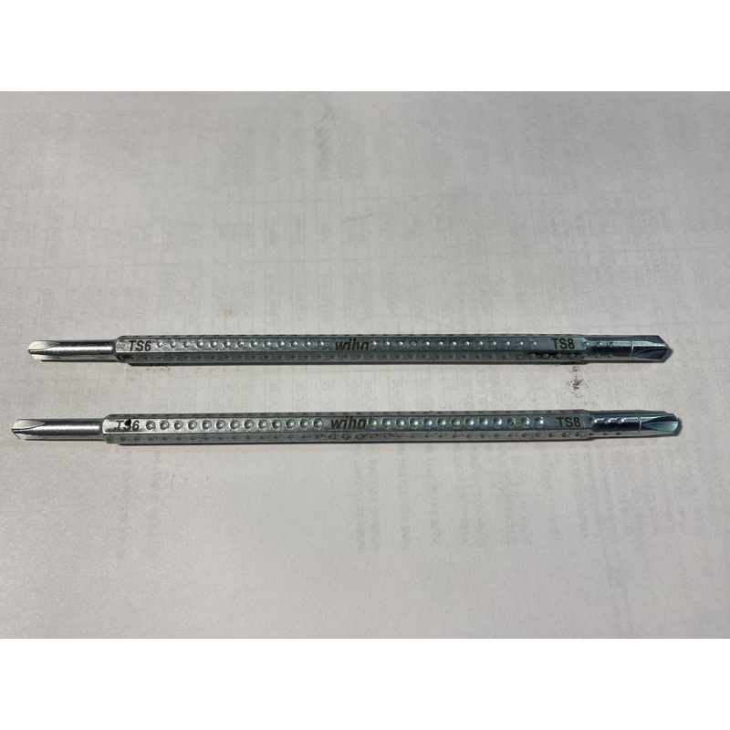 Wiha 28143 TS6X + TS8 Torq-Set Drive-Loc VI Blade Screw Tip 6" Long 2pcs.