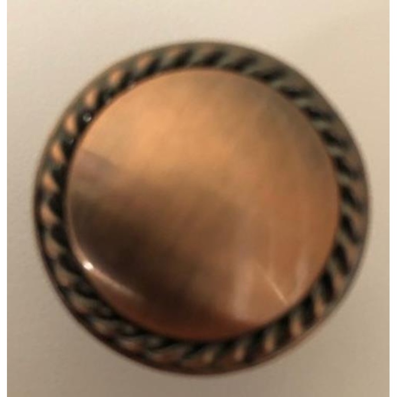 Williams Sonoma 3470341 Antique Copper Cabinet Knob Pull 1.25 inch Round 7 pcs