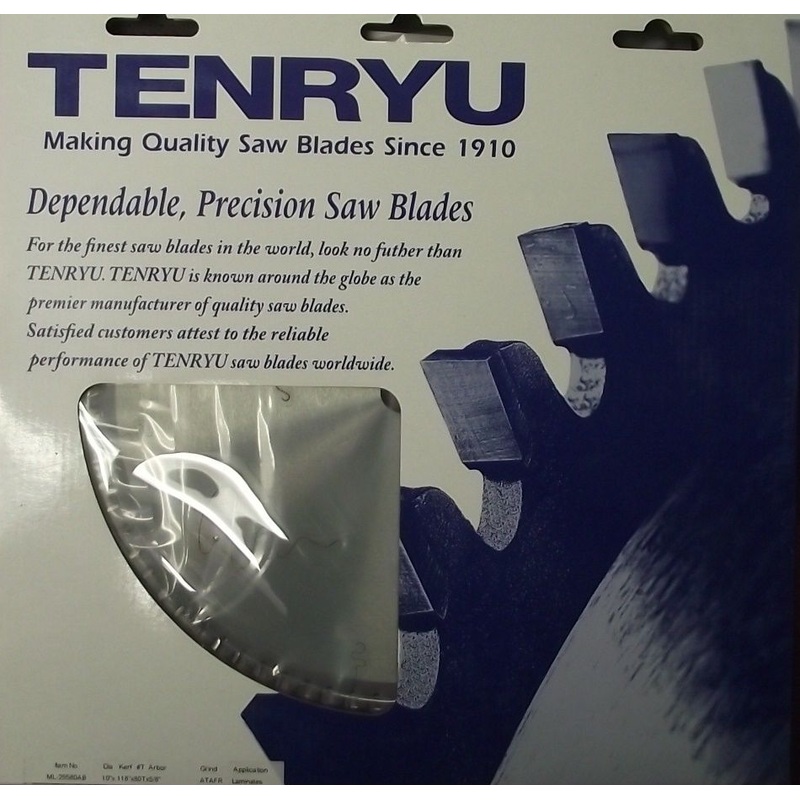 Tenryu ML-25580AB 10" x 80 Tooth Carbide Tipped Saw Blade ATAF