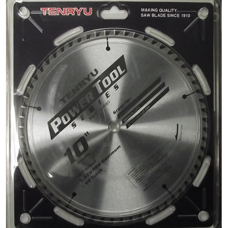 Tenryu PT-25560 10" x 60 Tooth Carbide Tipped Circular Saw Blade