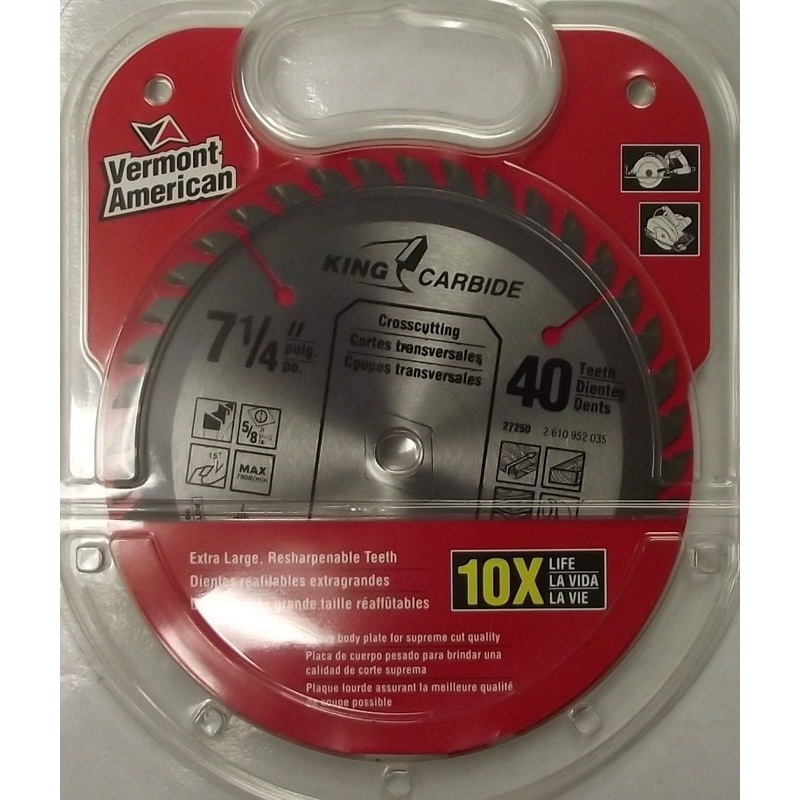 Vermont American 27250 7-1/4" x 40 Tooth Carbide Saw Blade