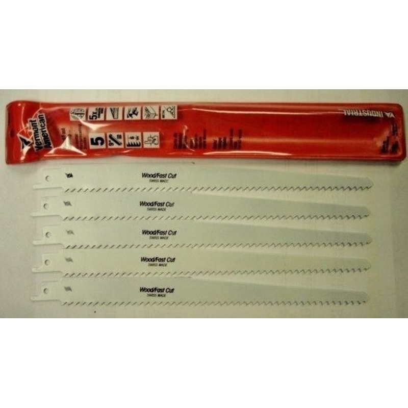 Vermont American 30283 9" X 6 TPI Bimetal Reciprocating Saw Blades 5PCS