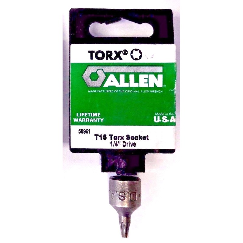 Allen 58961 T15 Torx Socket 1/4" Drive USA